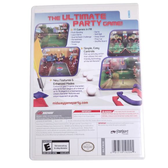 Game Party 2 Nintendo Wii Tournament Family Party Game Complete Tested - Picture 2 of 3